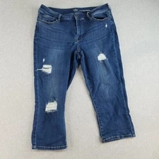 Soho Jeans Womens Sz 14 Curvy Cropped Legging Med Wash Normcore Cute Trendy Nice
