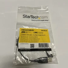 Startech 1 Ft Micro Usb Cable - A To Right Angle Micro B - Type A Male Usb -