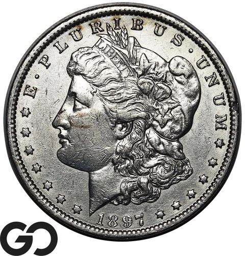 1897-O Morgan Silver Dollar Coin, Choice AU Better Date