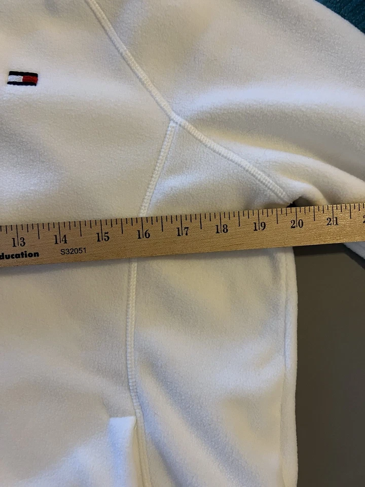 Tommy Hilfiger Women's White Fleece Quarter Zip Pullover, Size M. - Image 4 of 4