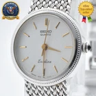 [NEAR MINT] Vintage SEIKO 1221-0100 Exceline Silver Dial 20mm Women Quartz Watch