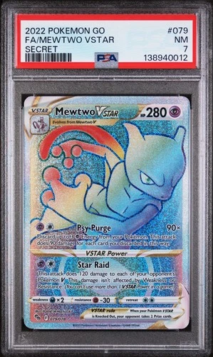 2022 MEWTWO PSA 7 Vstar SECRET RARE Pokemon Go  079/078 #079 NM