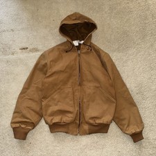 VTG Walls Men's Jacket Size M Brown Zero Zone Hooded Canvas