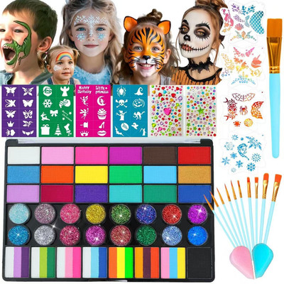 Face Painting Kit for Kids, 42 Colors Professional Face Paint Makeup Kit Non-Tox
