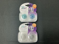 x4 Philips AVENT Ultra Soft BLUE/Clear Orthodontic Pacifier 6-18m Boy Pacifier