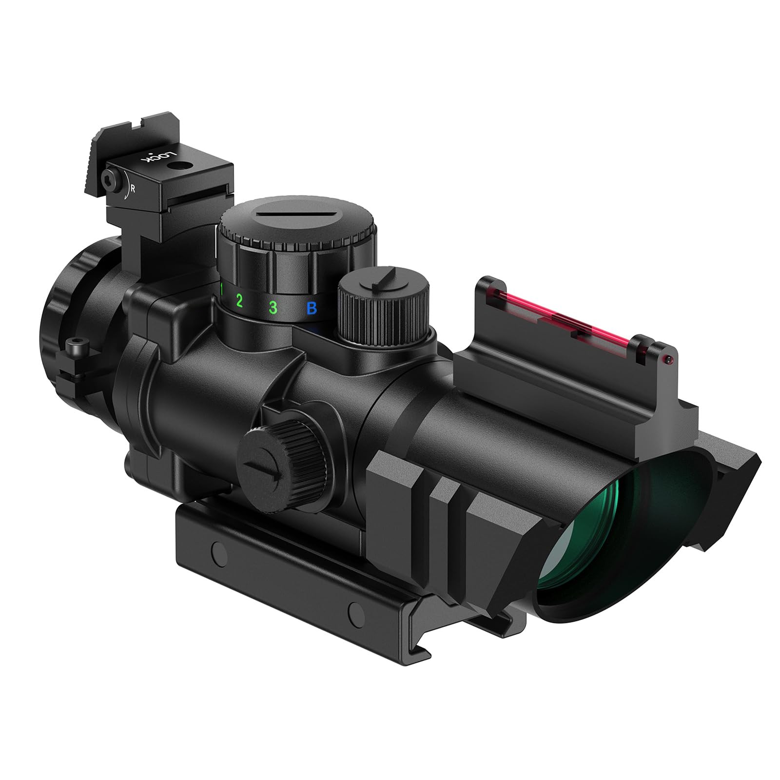 Zielfernrohr 4x32mm Leuchtpunktvisier, Jagd Softair, Picatinny, rot grün blau