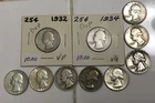 Lot Of 10 Silver Washington Quarters, Different Dates & Mint Mark