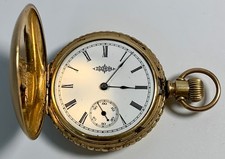 Antique 1895 ILLINOIS GRADE 140 MODEL 1 7j 6s HUNTER Pocket Watch READ DESC 