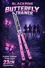 NUOVO Butterfly Trainer Balisong BLACK PINK per appassionati di flipping collezionisti NEW