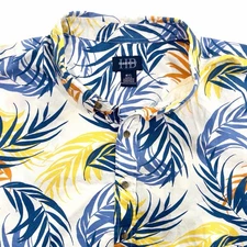 Harbor Bay 4XL Aloha Shirt Palm Leaf Blue Orange Yellow