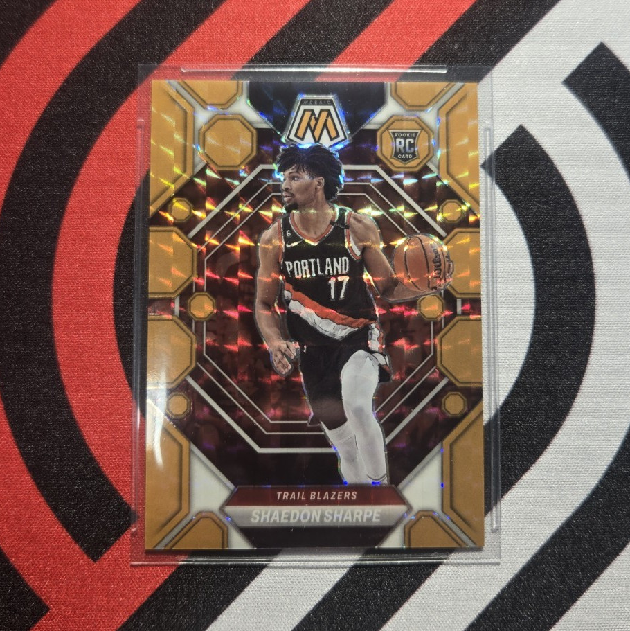 Panini Mosaic 2022-23 Shaedon Sharpe #213 Orange Fluorescent/25 Rookie Blazers