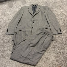Jos A Bank Signature Collection Grey Glen Plaid 100 Wool Suit 43R Pants 36x29