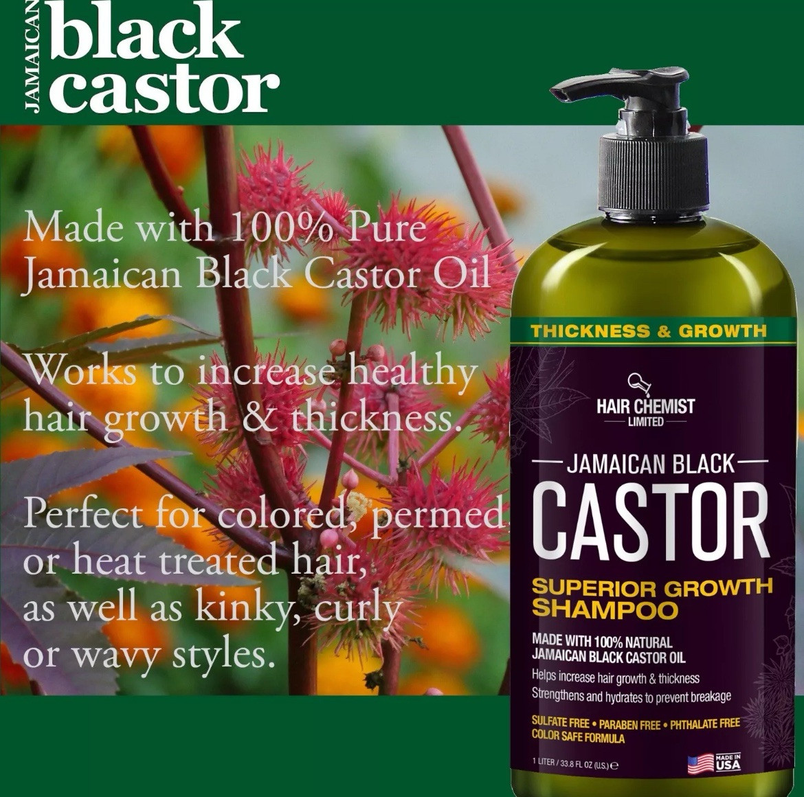Hair Chemist Superior Growth Jamaican Black Castor Shampoo 33.8 oz