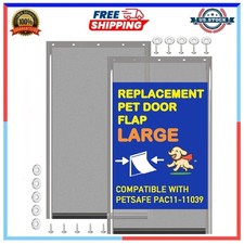 2 Pack Large Dog Door Replacement Flaps with Screws and Washers PAC11-11039