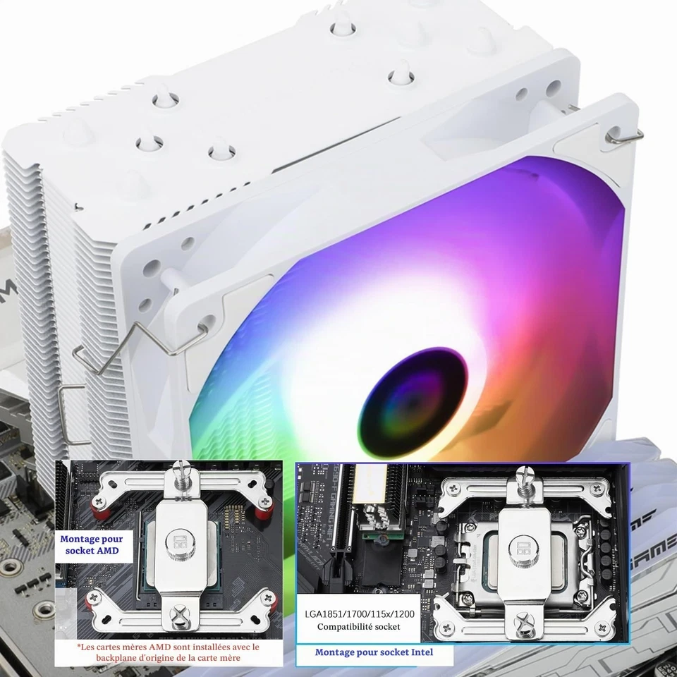 Ventilateur CPU Thermalright Assassin King 120 SE White ARGB AM4 AM5 - Photo 4/4