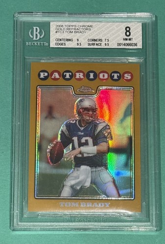 Tom Brady [Gold Refractor] #TC3 2008 Topps Chrome card