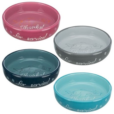 Trixie Katzennapf flach Keramik Futternapf Danke für Service 0,3L ? 15 cm