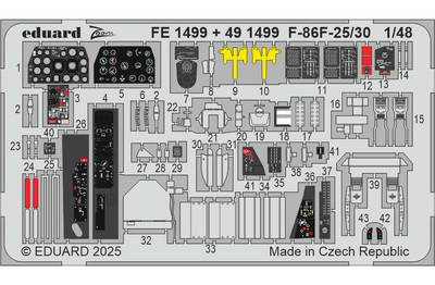 Eduard 1/48 F-86F-25/30 Dogfighter Detail set for Airfix kits