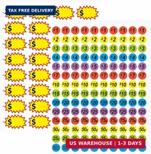 1560 Pcs Removable Garage Sale Price Stickers, 1400pcs 3/4" Yard Sale Price Stic