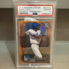 2016 Bowman Chrome 1st Oneil Cruz Rookie Orange /25 - PSA 10 GEM MINT - Pirates