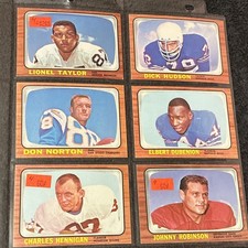 Topps 1966 AFL Football Card Lot 6 Cards Taylor Hudson Norton Dubenion Hennigan