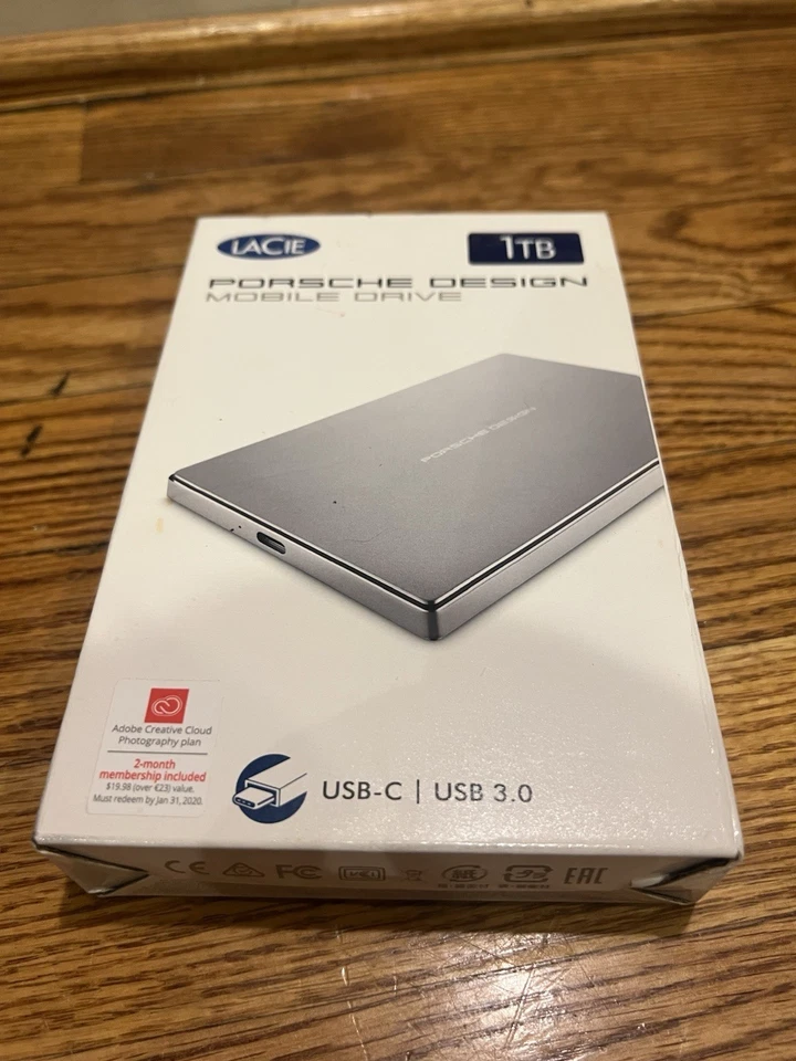 LaCie Porsche Design Mobile Drive 1TB USB-3.0 USB-2.0 External Hard Drive-SEALED - Image 4 of 4