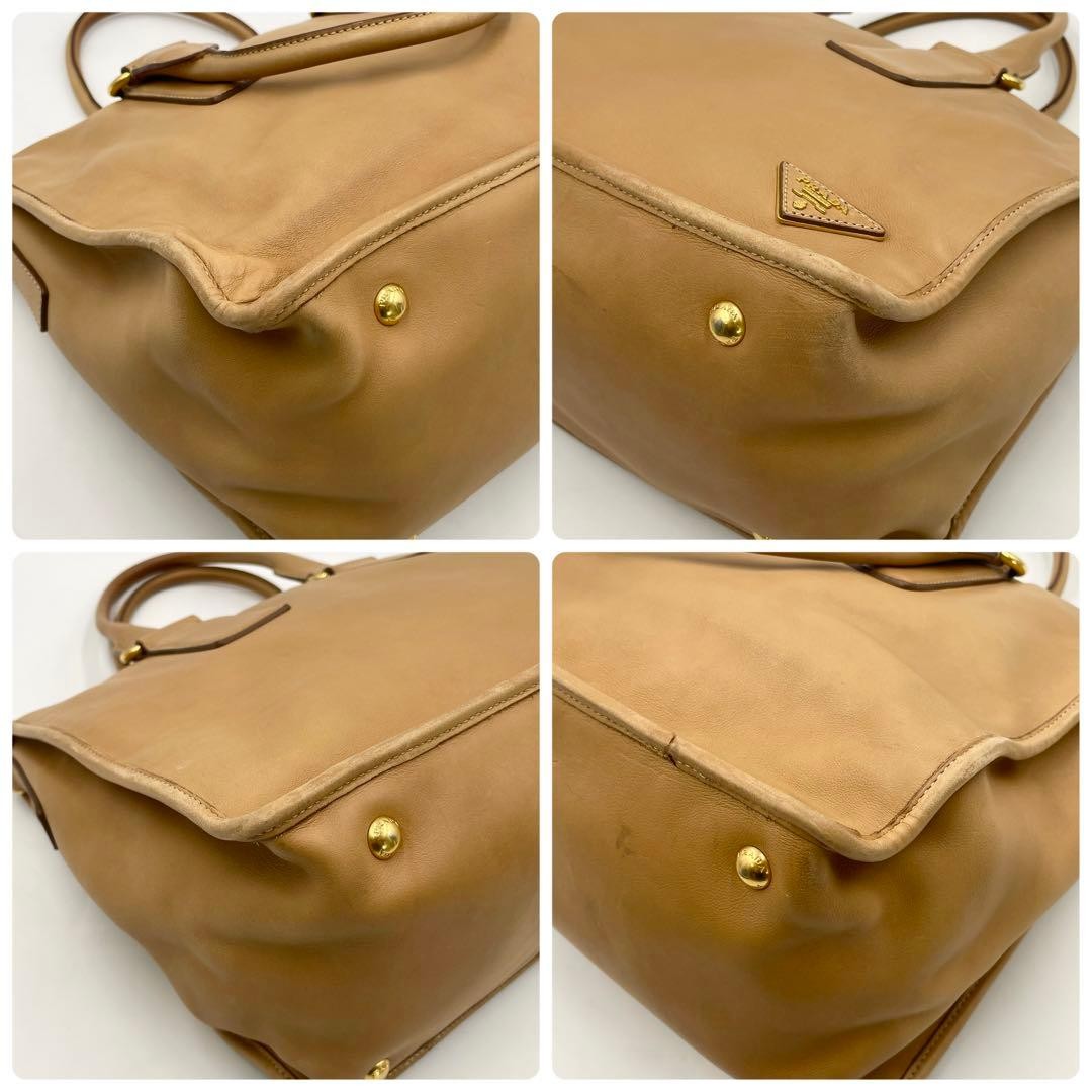 PRADA Triangle Logo Business Bag 2way All Leather Commuting thumbnail 7