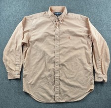Polo Ralph Lauren Yarmouth Shirt Mens 17 1/2 -34/35 Orange Striped Button Down