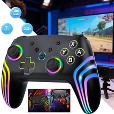 Wireless Gaming Controller for Switch Dual Vibration RGB Gamepad for Lite PC