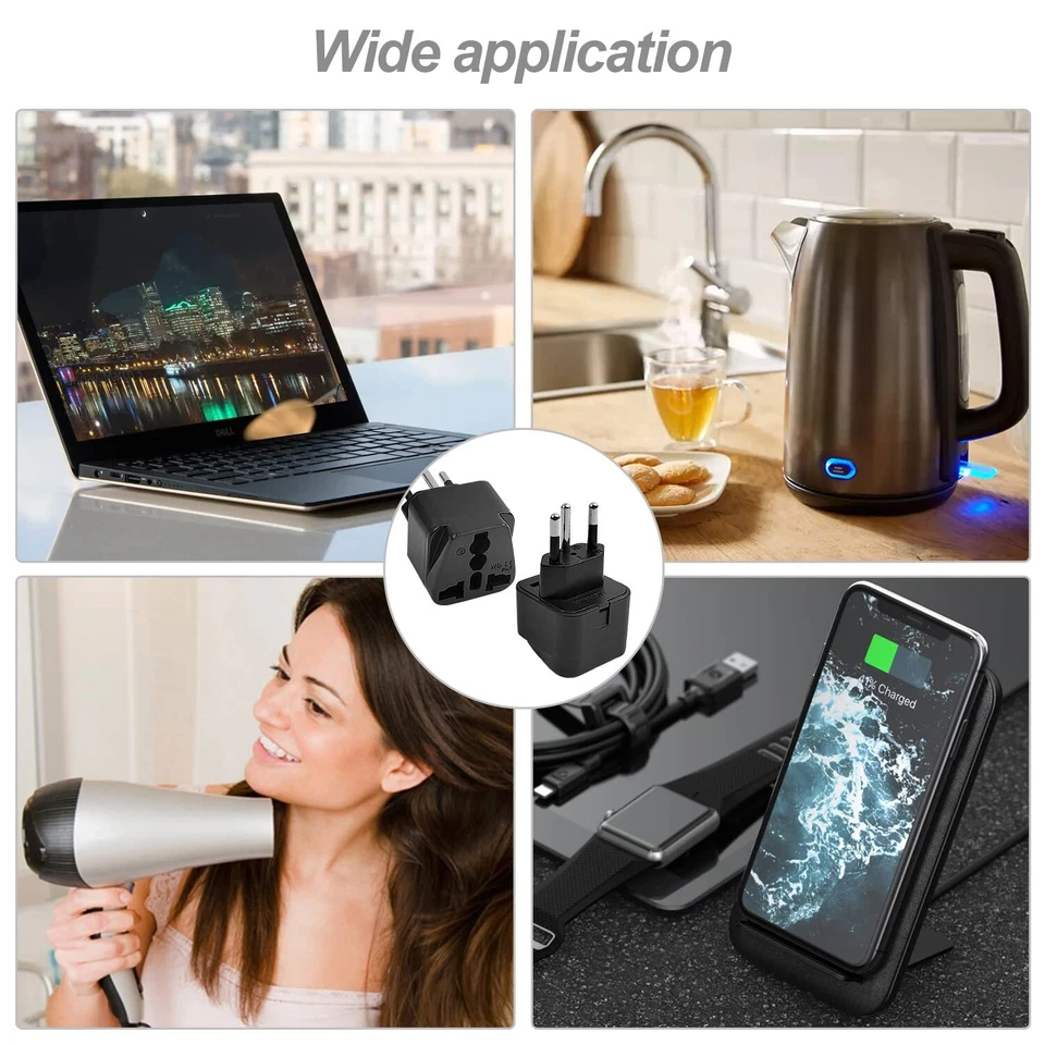 4 Stück Reiseadapter Schweiz Schwarz Typ-J Reisestecker EU/UK/IT auf Schweiz ... - Bild 3 von 4