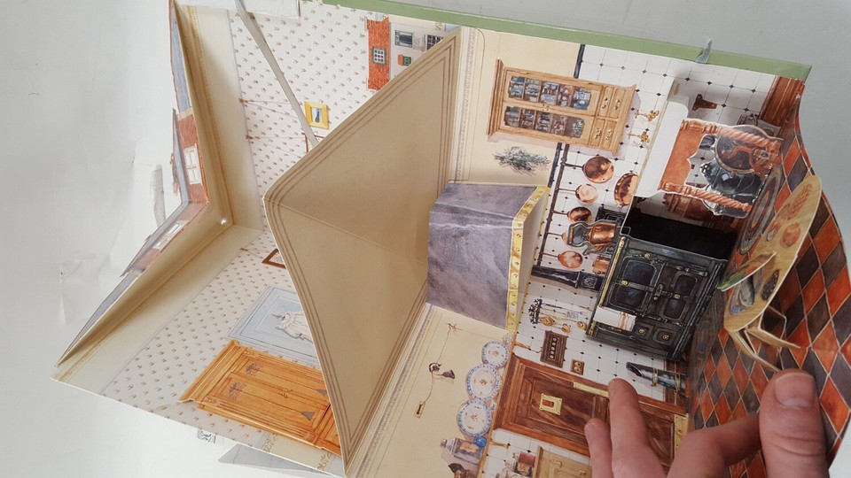 Vintage 3D Edwardian Doll House PopUp Book with Figures Rare