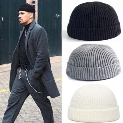 Beanie Knitted Winter Warm Brimless Baggy Melon Cap Cuff Docker Fisherman Hats
