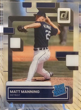 2022 Panini Chronicles Clearly Donruss Matt Manning RC #57 Detroit Tigers