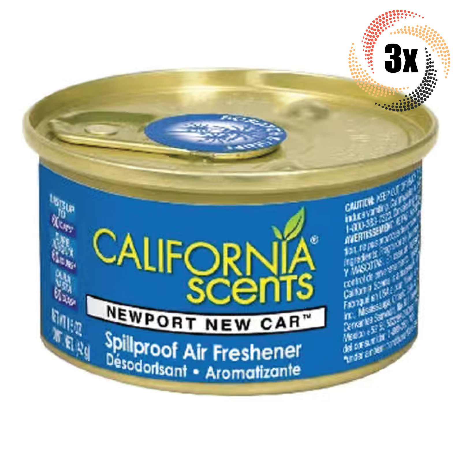 3 банки освежителя воздуха California Scents Newport New Car защищающие автомобиль от разливов 15 унции 2890₽