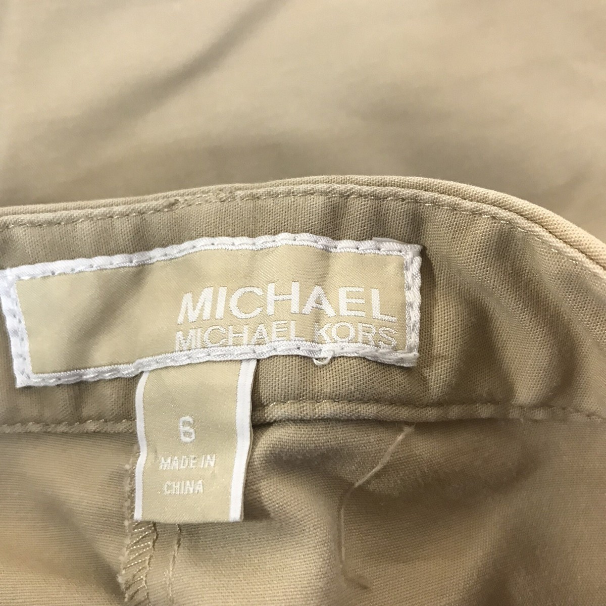 パンツ MICHAEL KORS Women Straight Pants MS23015A19 101 Beige Michael Kors Womens Zip-Pocket Casual Trouser Pants, Beige