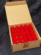 25 C7 Ceramic LED Red Replacement Light Bulbs for Christmas Holiday