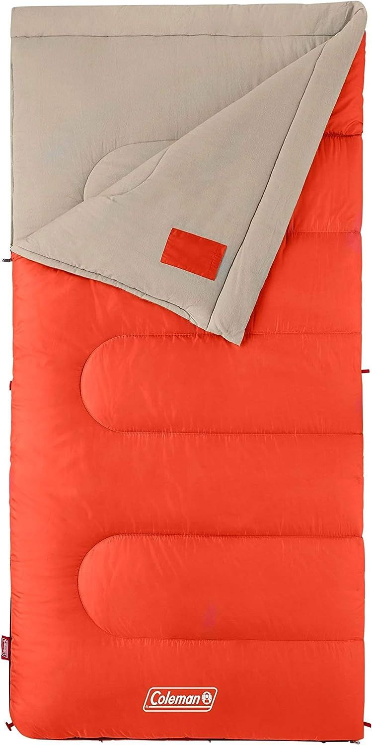 Coleman Oak Point Big & Tall Sleeping Bag, Cool-Weather 30°F Regular, Orange