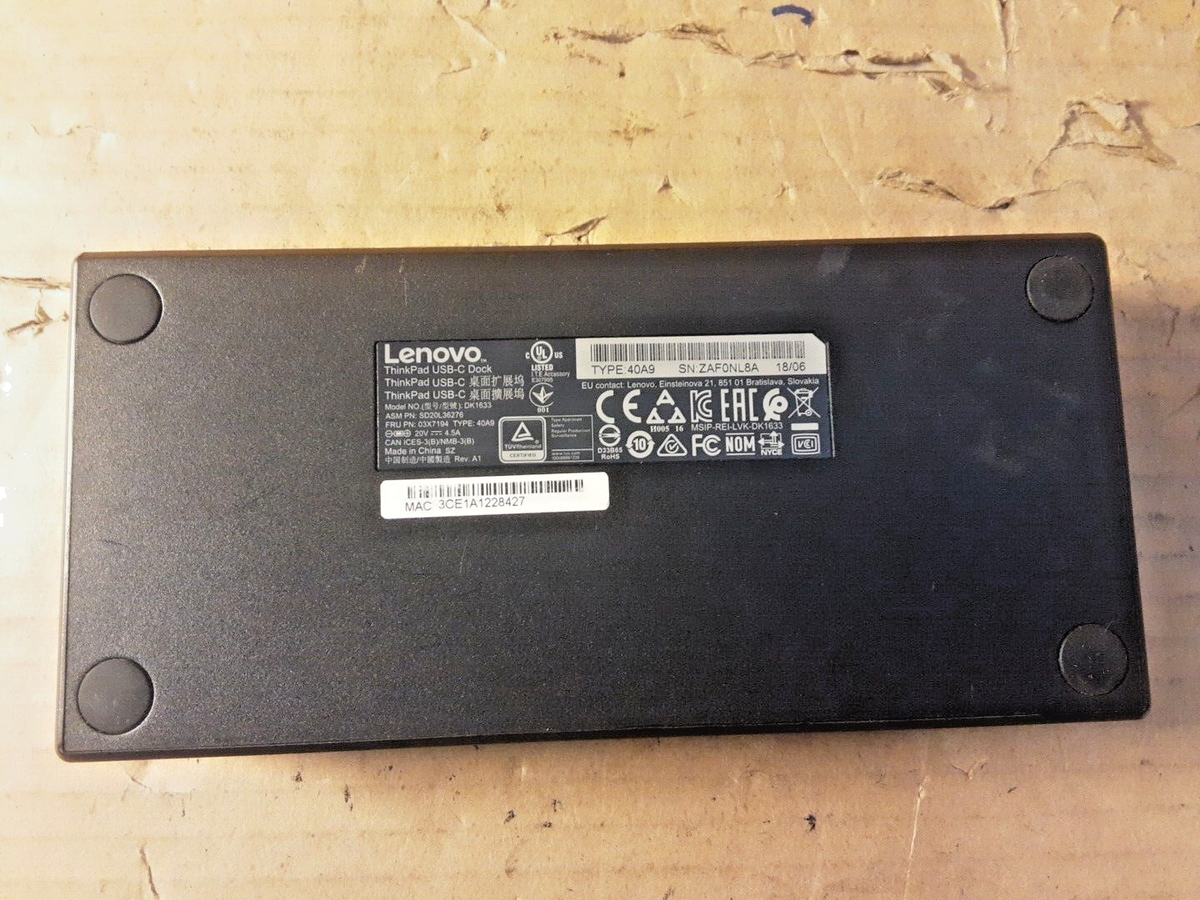 Lenovo ThinkPad USB-C ドック DK1633 40A9 Lenovo ThinkPad USB-C ドック DK1633 40A9