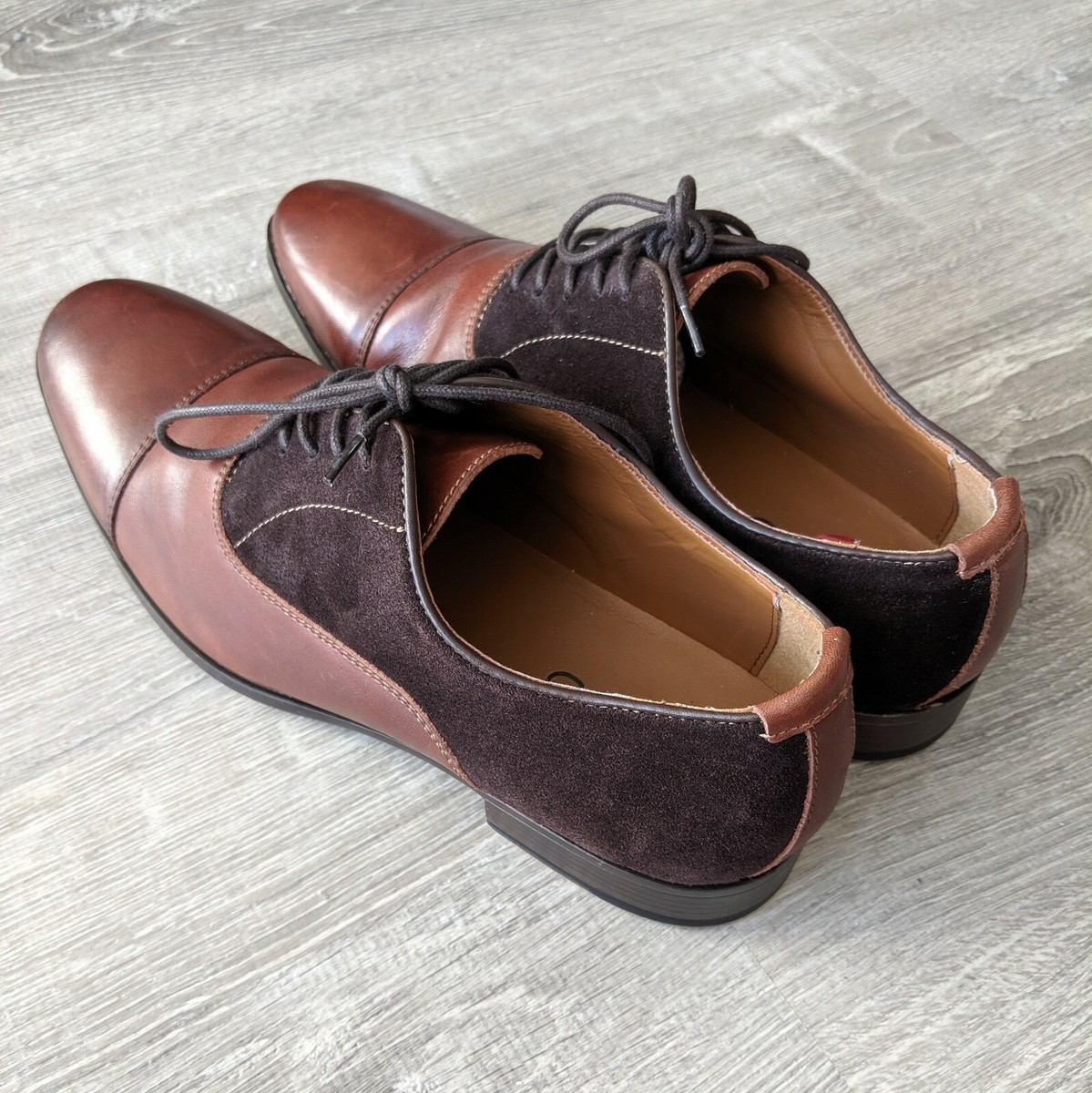 ALDO Cap Toe Oxford Brown Suede and Leather Combo Lace Up  display picture 1