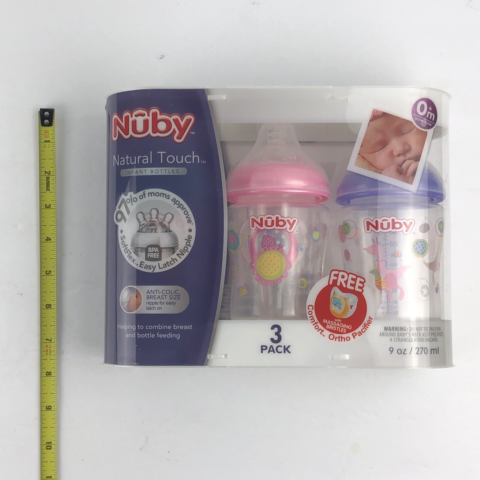 Nuby Natural Touch Infant New Born Baby Bottle 3 Pack Bundle Bottle Breast Feed