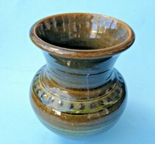 Godshill Studio Pottery Hand made Green Vase