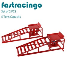 2-pieces Car Truck Service Ramp Lift Car Jack Hydraulic Elevator 5 Ton Red