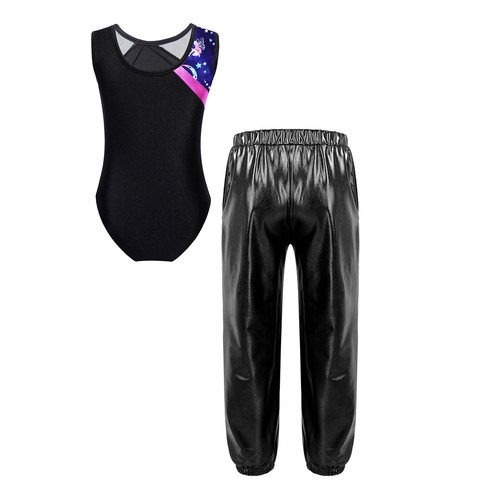 Children Girls Dancewear Round Neck Dance Set Gymnastics Tracksuit Competition - Picture 52 of 115