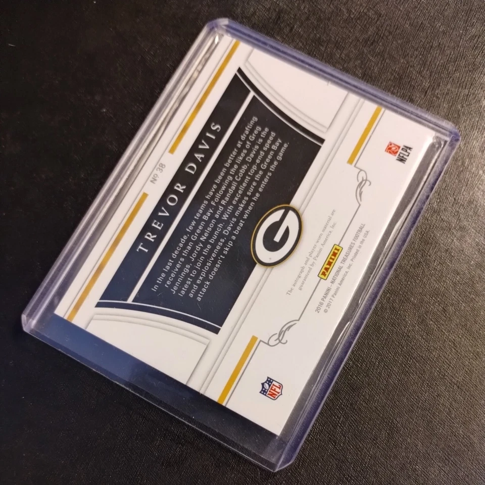 #22/25 Trevor Davis Rookie Patch Auto 2016 National Treasures Cal Packers Raider - Image 4 of 4