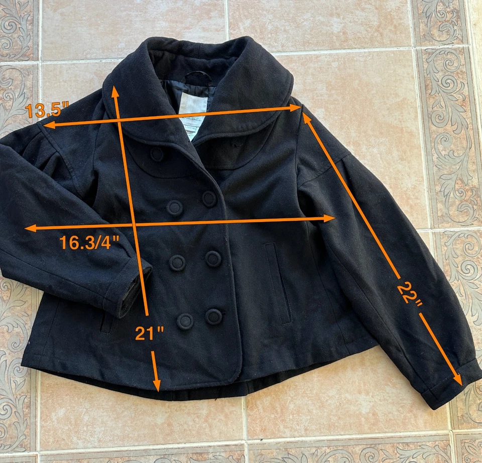 DIESEL Black Wool blend girl size 10 coat - Image 2 of 4