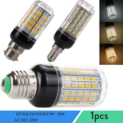 Brightness LED Corn Light Bulbs E27 E14 E26 E12 B22 AC 110V-240V 7W - 35W Table 