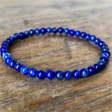 Natural Lapis Lazuli 4MM Round Beads Healing Reiki Woman Man Bracelet Handmade