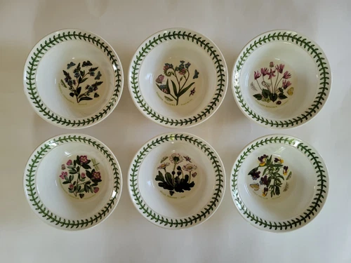 Portmeirion The Botanic Garden 6.5 Inch Oatmeal Bowls - Set of 6 Unused