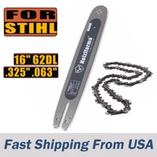 Holzfforma 16" Guide Bar Saw Chain .325 .063 62DL For Stihl 017 018 020 023 025