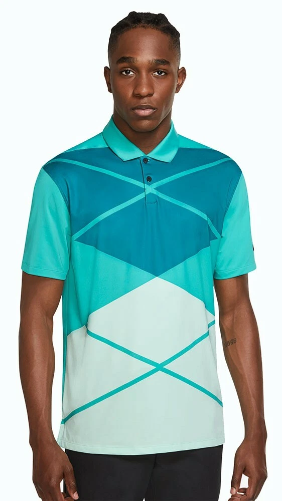 Mens Golf Nike DriFit Vapor Argyle Print Polo Shirt dh0609 Brand